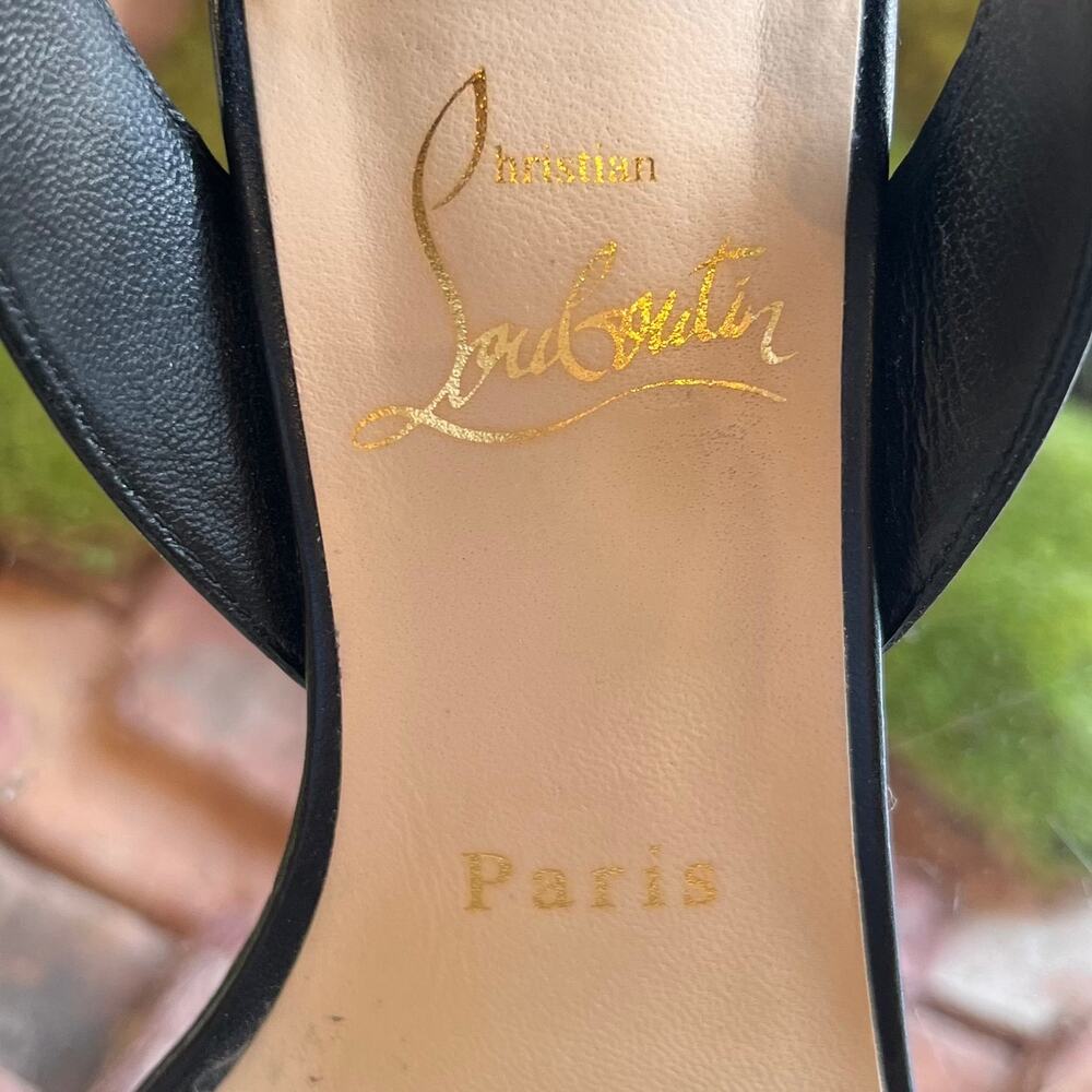 LOUBOUTIN Kid Multipoint 100 Black Leather Sandals SZ 36 (US 6) - Picture 9 of 13